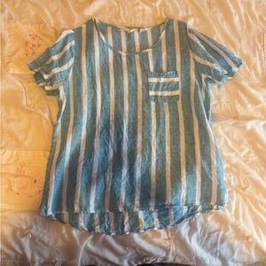 Linen striped top